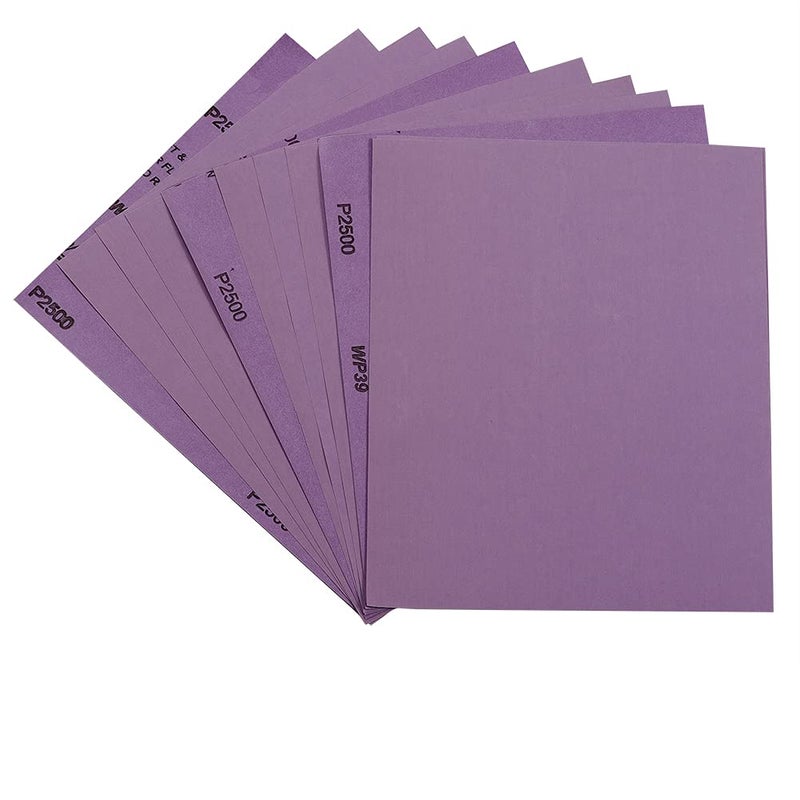 Arilier Sandpaper 2500 Grit, Wet Dry Sanding Sheets 9 x 11 Inch, Advanced White Fused Alumina Abrasive Sander Paper for Wood Furniture Finishing, Metal Sanding, Automotive Polishing,12-Sheets - Image 1